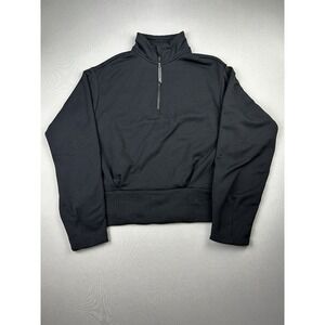 Athleta Women's‎ S Black Pullover Crop Half Zip Sweatshirt